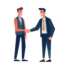 Businessmen shaking hands in corporate agreement