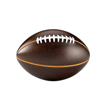 American football ball isolated on transparent background, created with generative AI