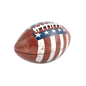 American football ball isolated on transparent background, created with generative AI