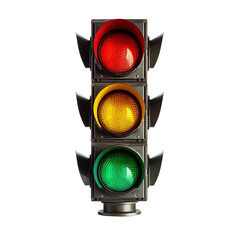 Front view at traffic lights isolated on transparent background, created with generative AI