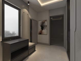 modern living room with fireplace, living room interior, modern living room, modern corridor