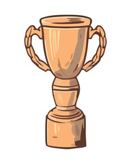 Golden trophy, success in sports competition