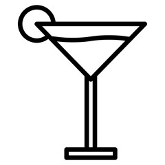 cocktail icon illustration vector with line style