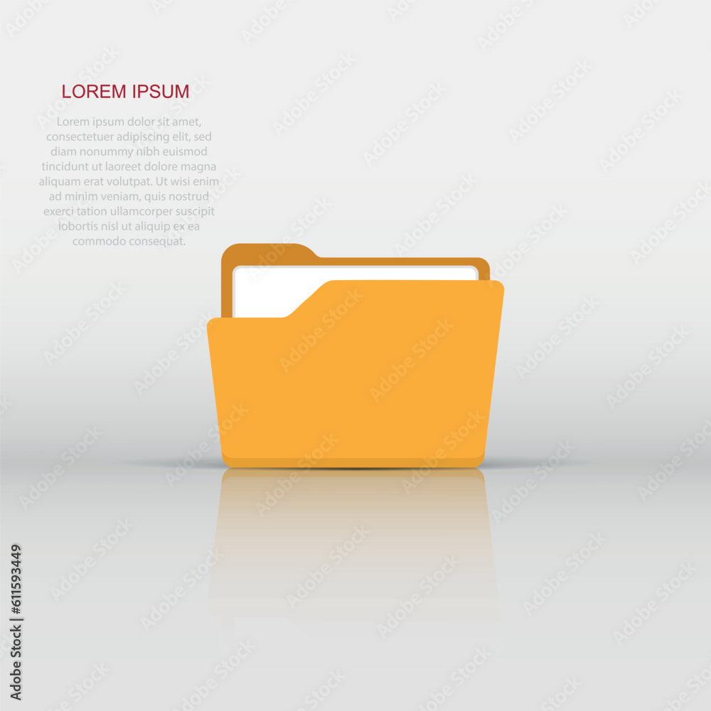 Aufkleber file folder icon in flat style. documents archive vector illustration on white isolated background. 