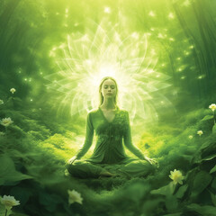 Yoga And Meditation In Nature Concept. Created with Generative AI technology.