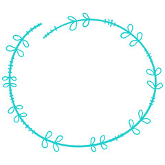 Pastel Hand Drawn Flower Circle Frame