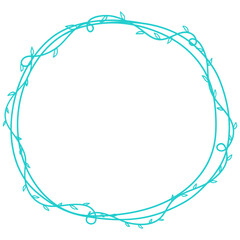 Pastel Hand Drawn Flower Circle Frame