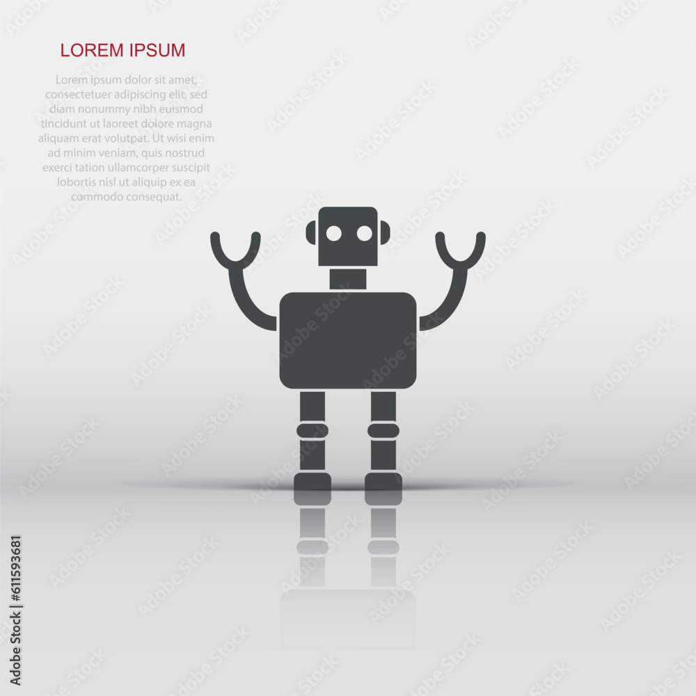 Poster cute robot chatbot icon in flat style. bot operator vector illustration on white isolated background
