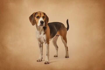 Beagle in full length, photography, studio photo. AI generated.