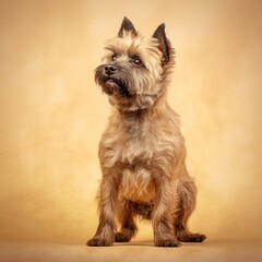 Cairn terrier in full length, photography, studio photo. AI generated.