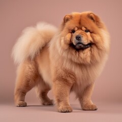 Chow chow in full length, photography, studio photo. AI generated.