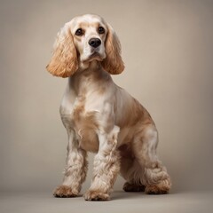 ocker spaniel in full length, photography, studio photo. AI generated.