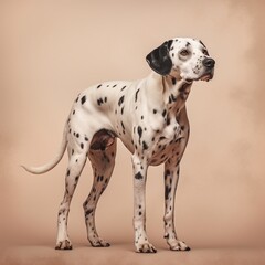 dalmatian in full length, photography, studio photo. AI generated.