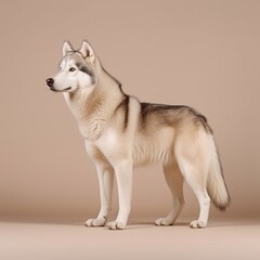 Naklejka na ściany i meble Siberian husky in full length, photography, studio photo. AI generated.