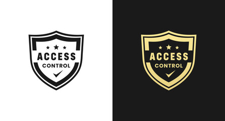 Access control label or Access control logo vector isolated in flat style. Best Access control label vector for product packaging design element. Access control logo for service design element.