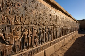 Hieroglyphics wall. Generate Ai