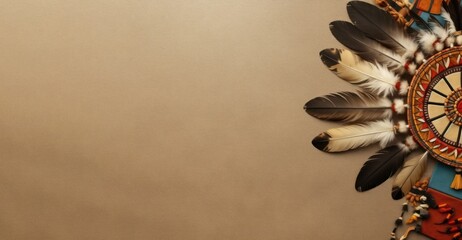 Indifenous People Day Feathers Banner