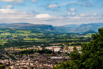 Fototapeta na wymiar A view of the English lake district over looking Penrith from Beacon wood.
