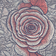 Fototapeta na wymiar Rose flower seamless pattern. Floral seamless background. Generative AI