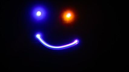 glowing background with smiley face 