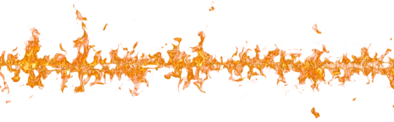Fotobehang Fire flame on transparent background isolated png. © prasong.
