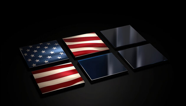 Luxury frames with the American flag, gradient light for American events