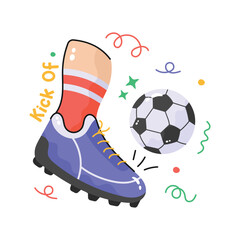 Grab this amazing hand drawn vector of football klick, easy to use icon