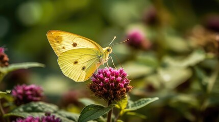 Butterfly sitting on a flower. Generative AI