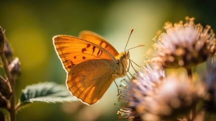 Butterfly sitting on a flower. Generative AI