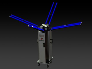 30W Ultraviolet Light Disinfection Trolley 3D model