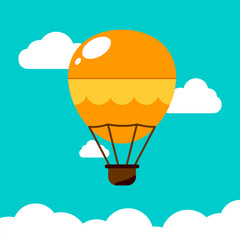 Fototapeta premium Colorful Hot air Balloon on the sky with many cloud