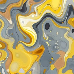  Abstract background with liquid gray orange and yellow splashes in flat style. Marble bright colored background for website or advertisement