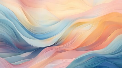 Abstract bright background with multicolored pink, yellow and blue waves in 2d style. Generation AI