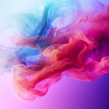Abstract smoky, pink and blue background. Liquid 3 textures, generated ai