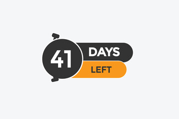 41 days left countdown template,41 day countdown left banner label button eps 41 
