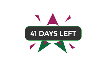 41 days left countdown template,41 day countdown left banner label button eps 41 
