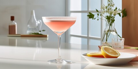 Fototapeta na wymiar AI Generated. AI Generative. Alcohol drink glass cosmopolitan cocktaid beverage. Bar night lifestyle party. Graphic Art