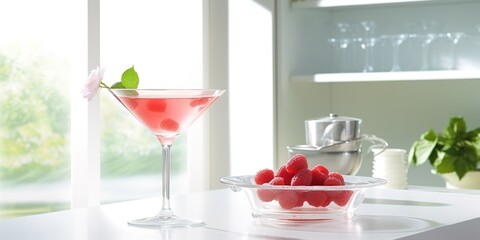 AI Generated. AI Generative. Alcohol drink glass cosmopolitan cocktaid beverage. Bar night lifestyle party. Graphic Art