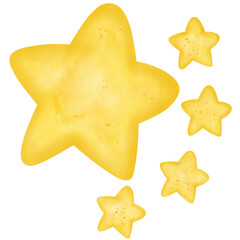 cute yellow star watercolor illustration