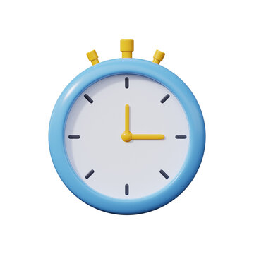 Stopwatch icon. 3d render.
