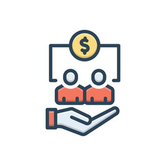 Color illustration icon for mf finance 