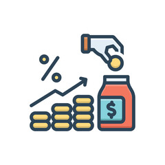Color illustration icon for mf finance 