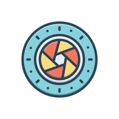 Color illustration icon for lenses  