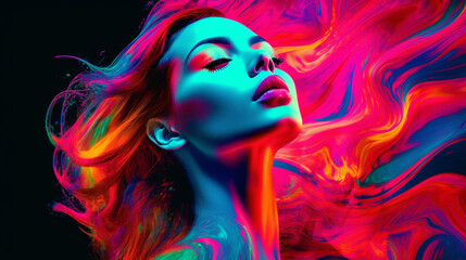 Pop Art Fusion of Psyche, Fashion created with AI generative