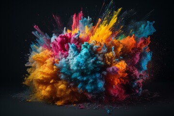 Fototapeta na wymiar Progression of colorful explosion. Generative AI