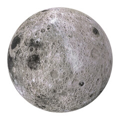 Moon view with white background.