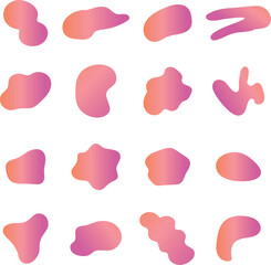 Modern liquid irregular blob shape abstract elements graphic flat style design fluid vector illustration set.