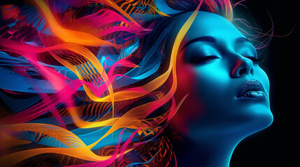 Pop Art Fusion of Psyche, Fashion created with AI generative