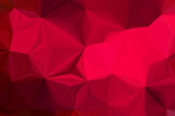 red background, crystal-like geometric pattern, various shades of red