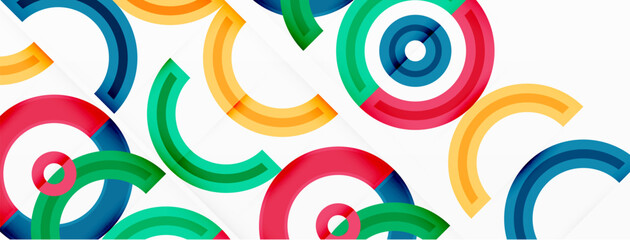 Colorful circle abstract background. Template for wallpaper, banner, presentation, background